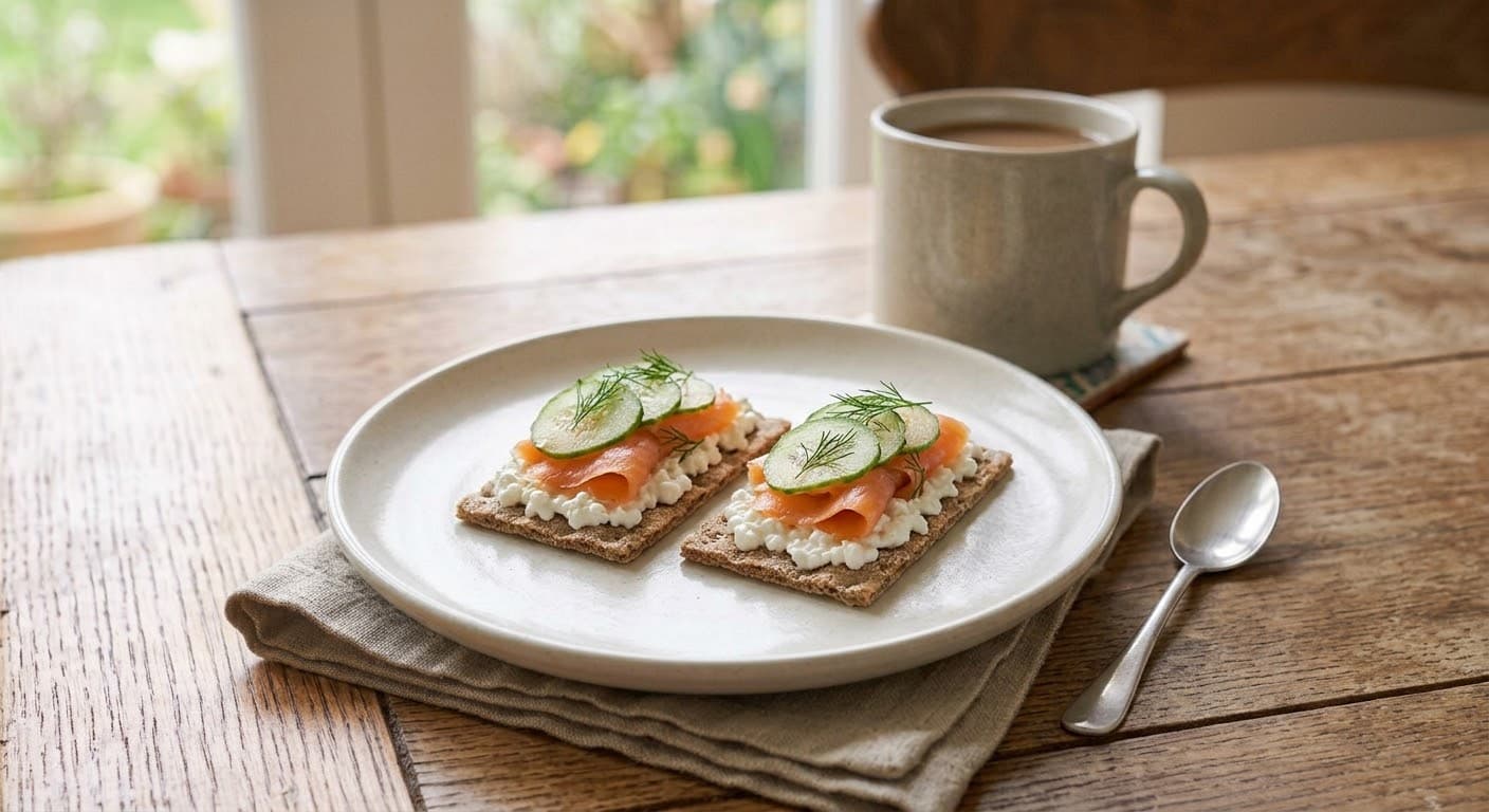 Smoked Salmon and Cottage Cheese Crispbreads